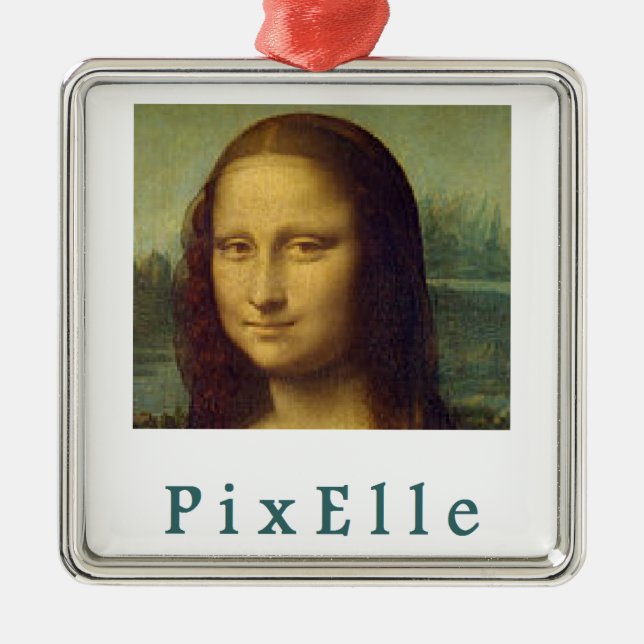 Pixelle femme julgransprydnad metall (Framsidan)