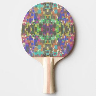 Pixelmönster bortom regnbågens färger pingisracket