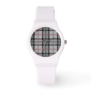 PIXELpläd i grå färg med den röda randen Armbandsur