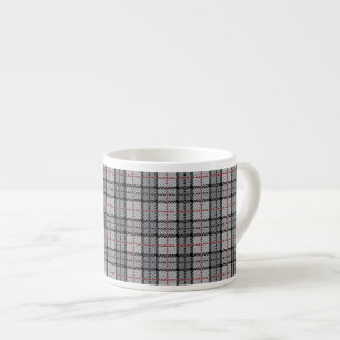 PIXELpläd i grå färg med den röda randen Espressomugg