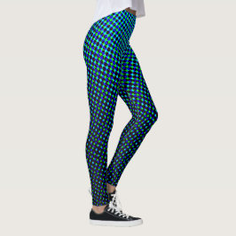 Pixelpunkter med modern geometrisk blå Färg-raster Leggings