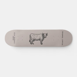Pixelritning Tidig Dator Ko Mini Skateboard Bräda 18,5 Cm