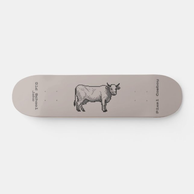 Pixelritning Tidig Dator Ko Mini Skateboard Bräda 18,5 Cm (Horz)
