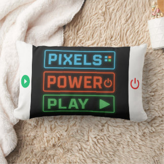 Pixels Power Play Gamer Pillow – Retro Pixel Art F Lumbarkudde