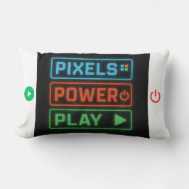 Pixels Power Play Gamer Pillow – Retro Pixel Art F Lumbarkudde