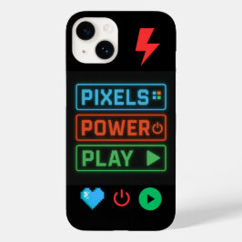Pixels Power Play iphone case - Retro Gamer Mobil