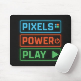 Pixels Power Play – Retro Gamer Mousepad Design Musmatta