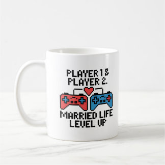 Pixelspelare Bröllopskonst Kaffemugg