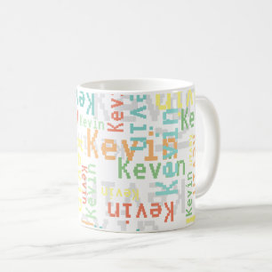 Pixelteckensnitt som upprepar allt-över-vitt färg  kaffemugg