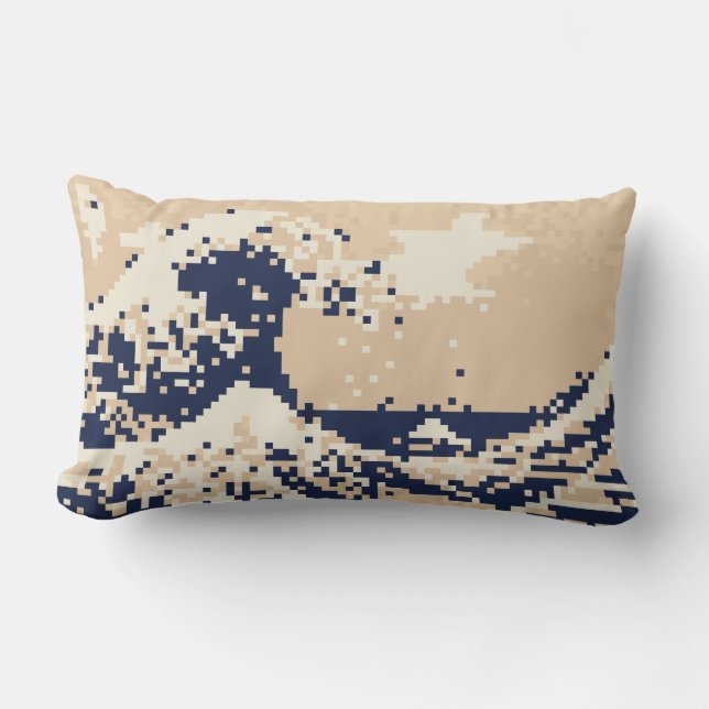 PIXELTsunami 8 bet PIXELkonst Lumbarkudde (Framsida)