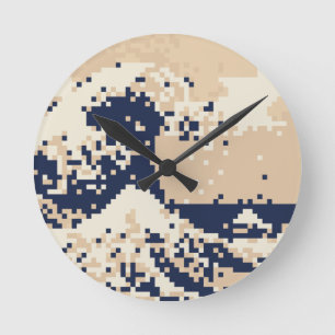 PIXELTsunami 8 bet PIXELkonst Rund Klocka