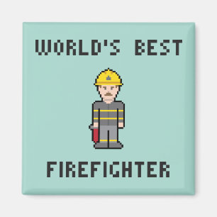 PIXELvärlds bäst brandman Magnet