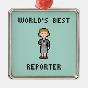 PIXELvärlds bäst kvinnliga reporter Julgransprydnad Metall