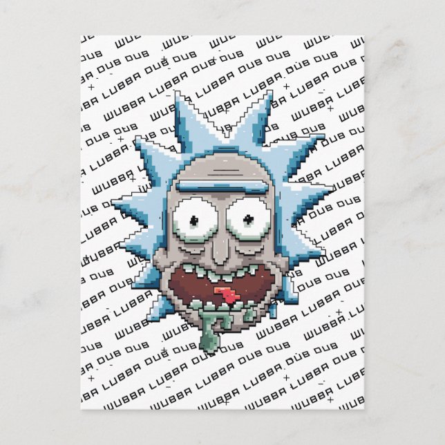 Pixelverse Rick Drooling Head Inbjudan Vykort (Framsida)