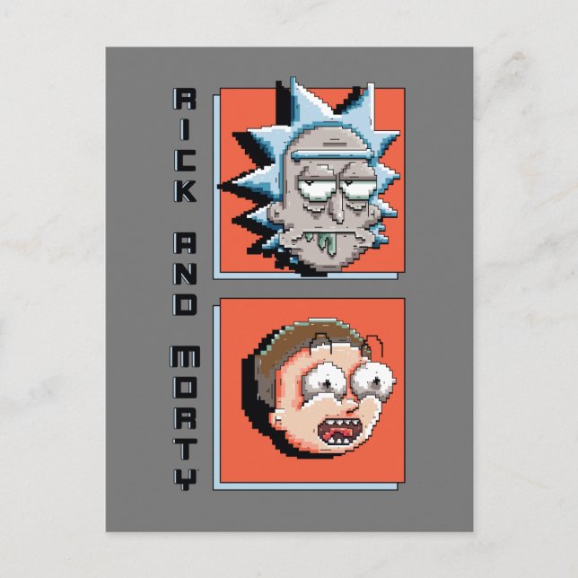 Pixelverse Rick och Morty Panel Graphic Inbjudan Vykort (Framsida)