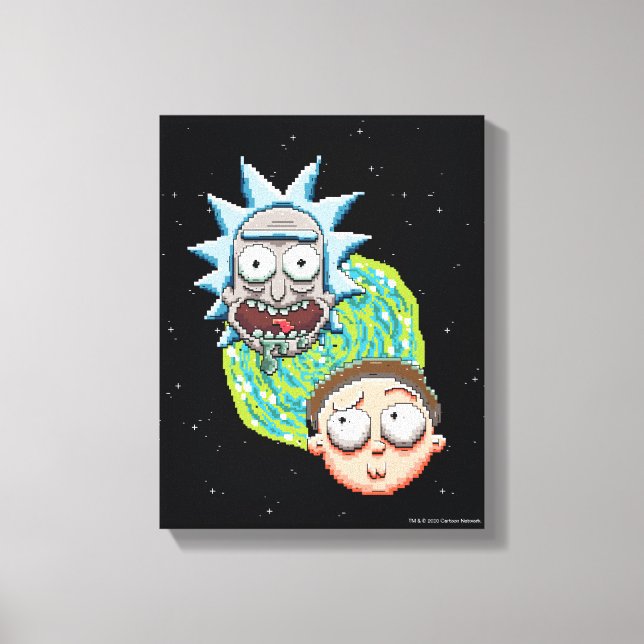 Pixelverse Rick och Morty Portal Graphic Canvastryck (Framsida)