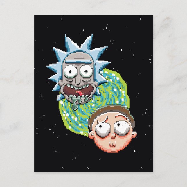 Pixelverse Rick och Morty Portal Graphic Inbjudan Vykort (Framsida)