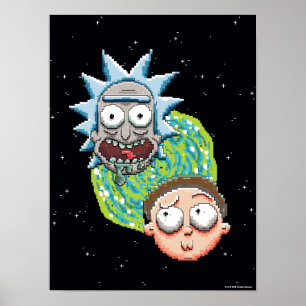 Pixelverse Rick och Morty Portal Graphic Poster