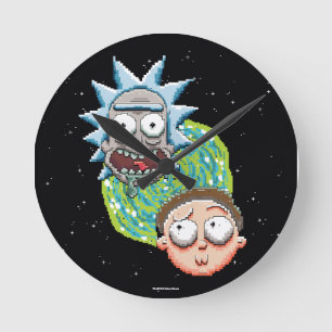Pixelverse Rick och Morty Portal Graphics Rund Klocka