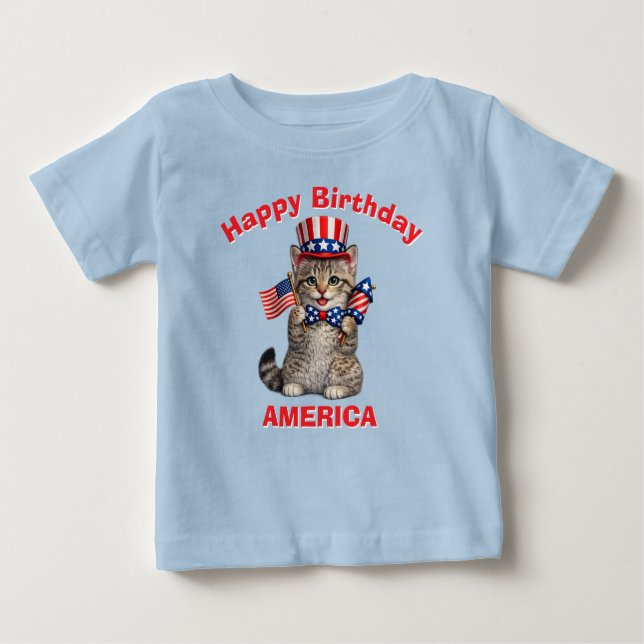Pixie-Bob Kitten (1s) Patriotic Kid T-Shirt (Framsida)