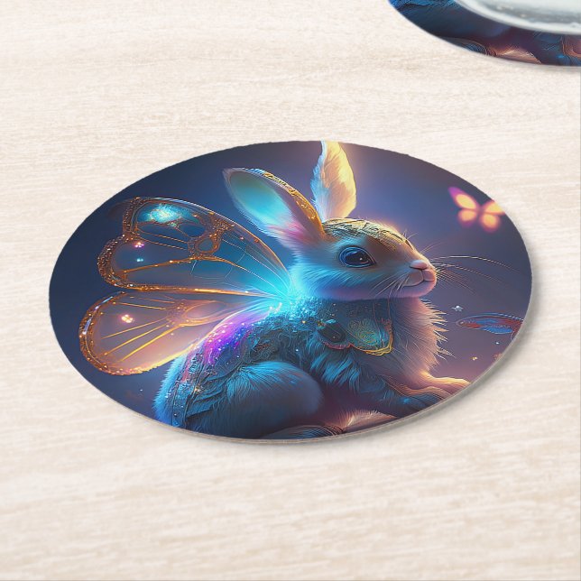Pixie Bunny Underlägg Papper Rund (Vinklad)