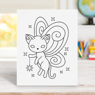 Pixie Cat - Färgsida för Vingar Kattunge Poster