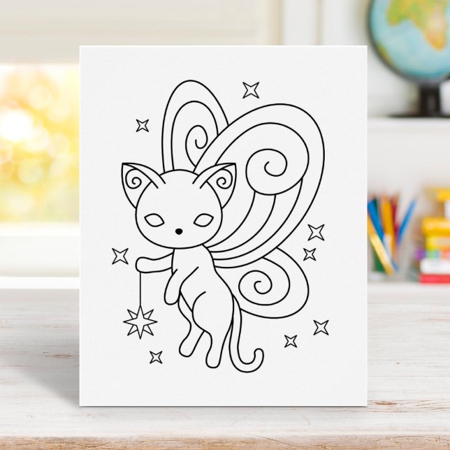 Pixie Cat - Färgsida för Vingar Kattunge Poster (Skapare uppladdad)
