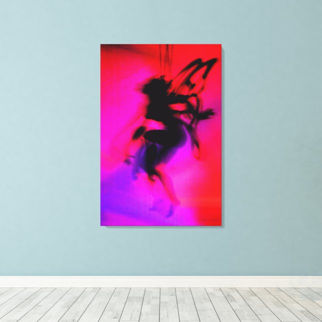 Pixie Dancing in Rosa Canvastryck (Insitu (trägolv))