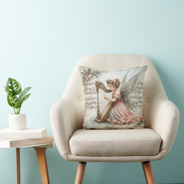 Pixie Fairy spelar en Harp Kudde (Stol)