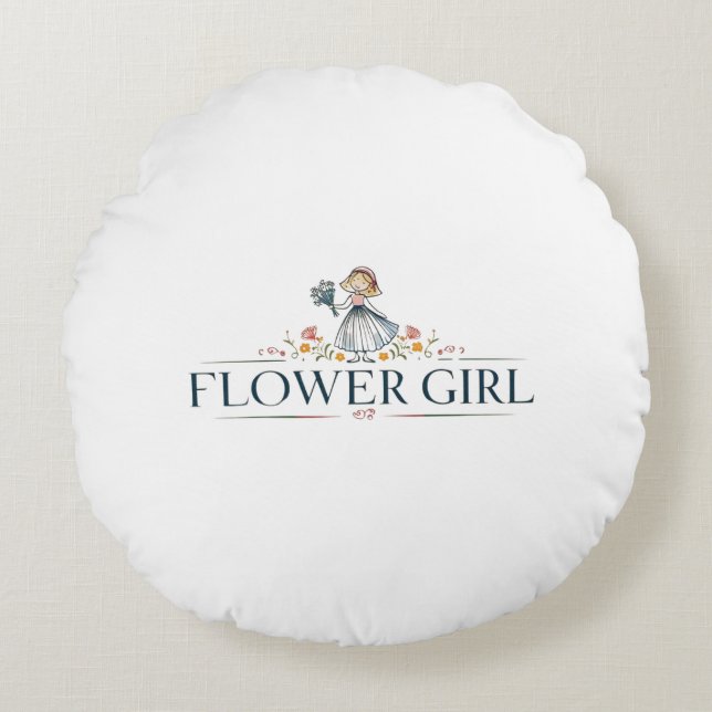 Pixie Flower Girl Rund Kudde (Framsidan)
