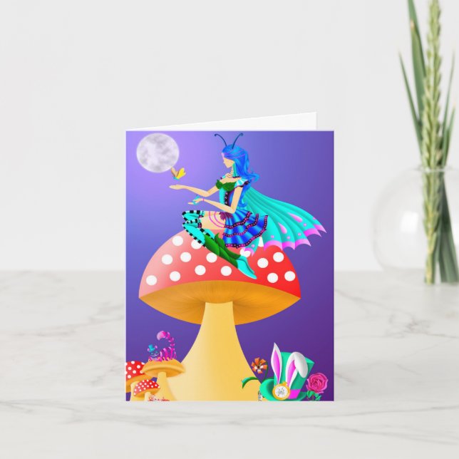 Pixie på Mushroom Hälsning Card Kort (Framsida)