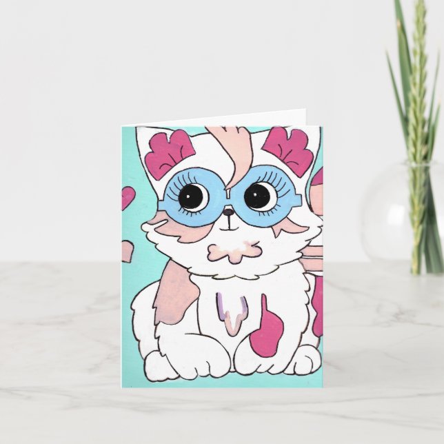 Pixie Pop Katt Tack Kort (Framsida)