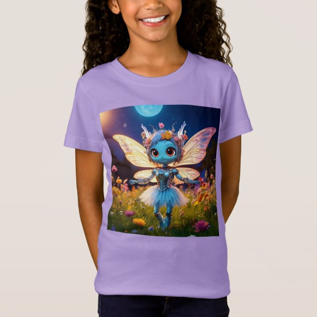 Pixie Robot Ballerina Dancing in Wildblommor T Shirt (Framsida)