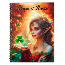 Pixie St patrick's day flicka färgad sommarkonst Anteckningsbok