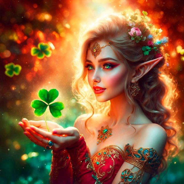 Pixie St patrick's day flicka färgad sommarkonst Poster (Skapare uppladdad)