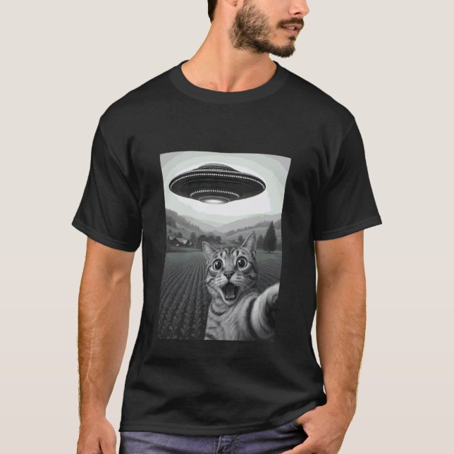 Pixiebob Katt Selfie Rolig Utomjordisk Bortföring  T Shirt (Framsida)
