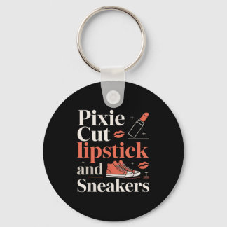 Pixieklipp lipstick och sneakers kort hårstil  nyckelring