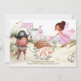 Pixies och Pirater Tematisk Festinbjudan Inbjudningar