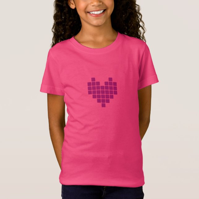 Pixlad hjärta t shirt (Framsida)