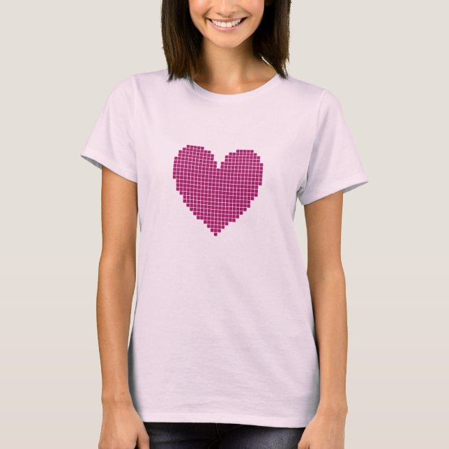 Pixlad hjärta t shirt (Framsida)
