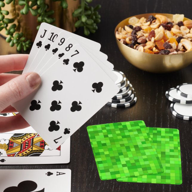 Pixlar för grönt Gamer Casinokort (På plats)