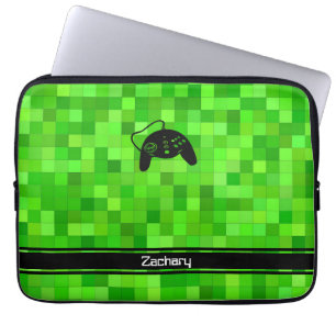 Pixlar för grönt Gamer PERSONLIG Laptop Fodral
