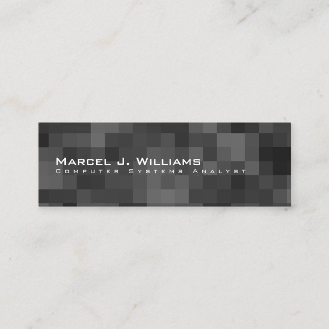 pixlar minimalistisk modern professionell blk. mini visitkort (Framsida)