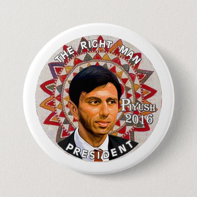 Piyush "Bobby" Jindal för presidenten 2016 Knapp (Framsida)