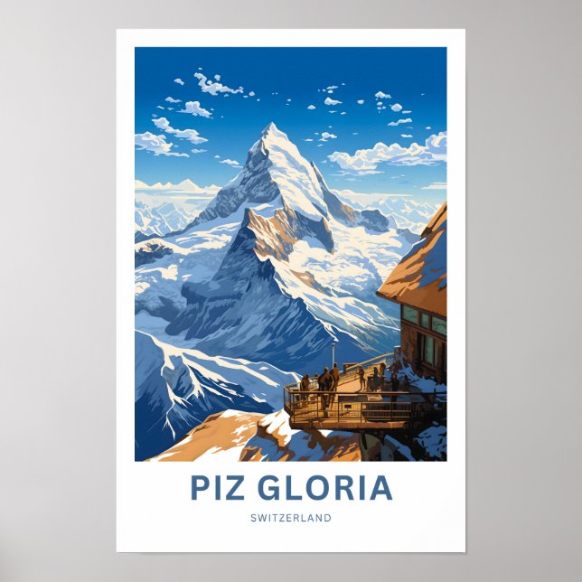 Piz Gloria Schweiz Travel Print Poster (Framsidan)