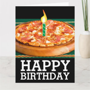 PIZA MED KANDLE BIRTHDAY OVERSIZISKT KORT