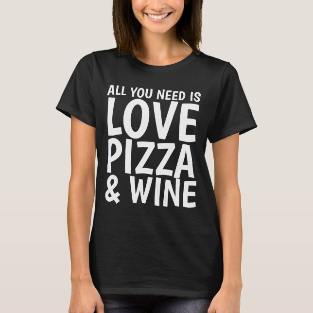PIZA VIN KÄRLEK Funny T-shirts (Framsida)