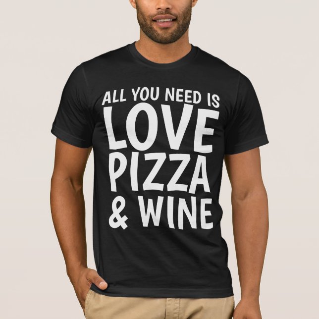 PIZA VIN KÄRLEK Funny T-shirts (Framsida)