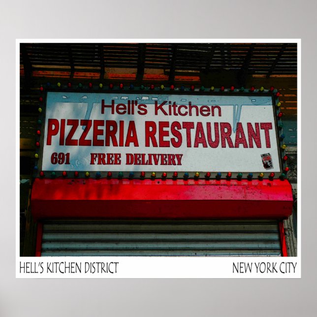 PIZERIA HELLS KITCHEN- POSTER (Framsidan)