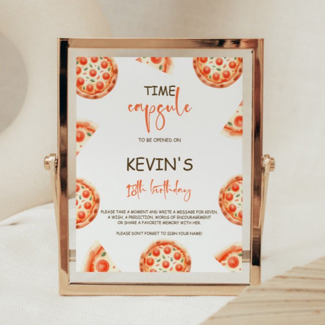 Pizza 1:a födelsedag Party - kapseltecken Poster (Skapare uppladdad)